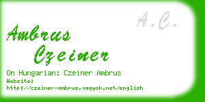 ambrus czeiner business card